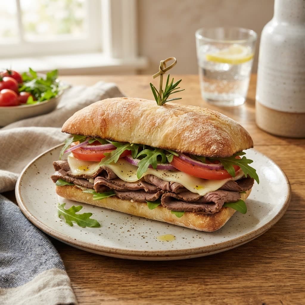 Italian Roast Beef and Provolone Ciabatta