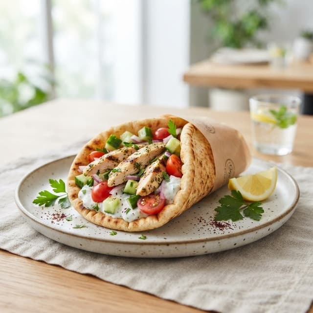 Mediterranean Chicken Pita Wrap