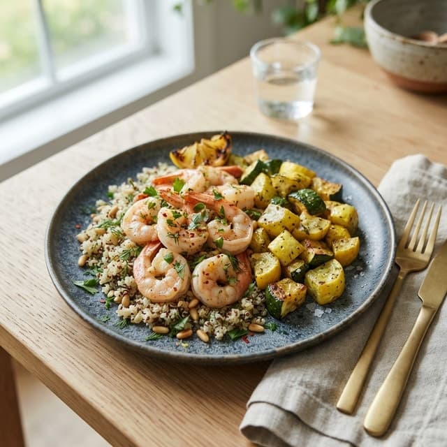 Mediterranean Garlic Herb Shrimp with Quinoa